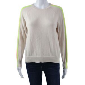 WISPR Women Pullover Striped Crew Neck Long Sleeve Beige 80s Size XS